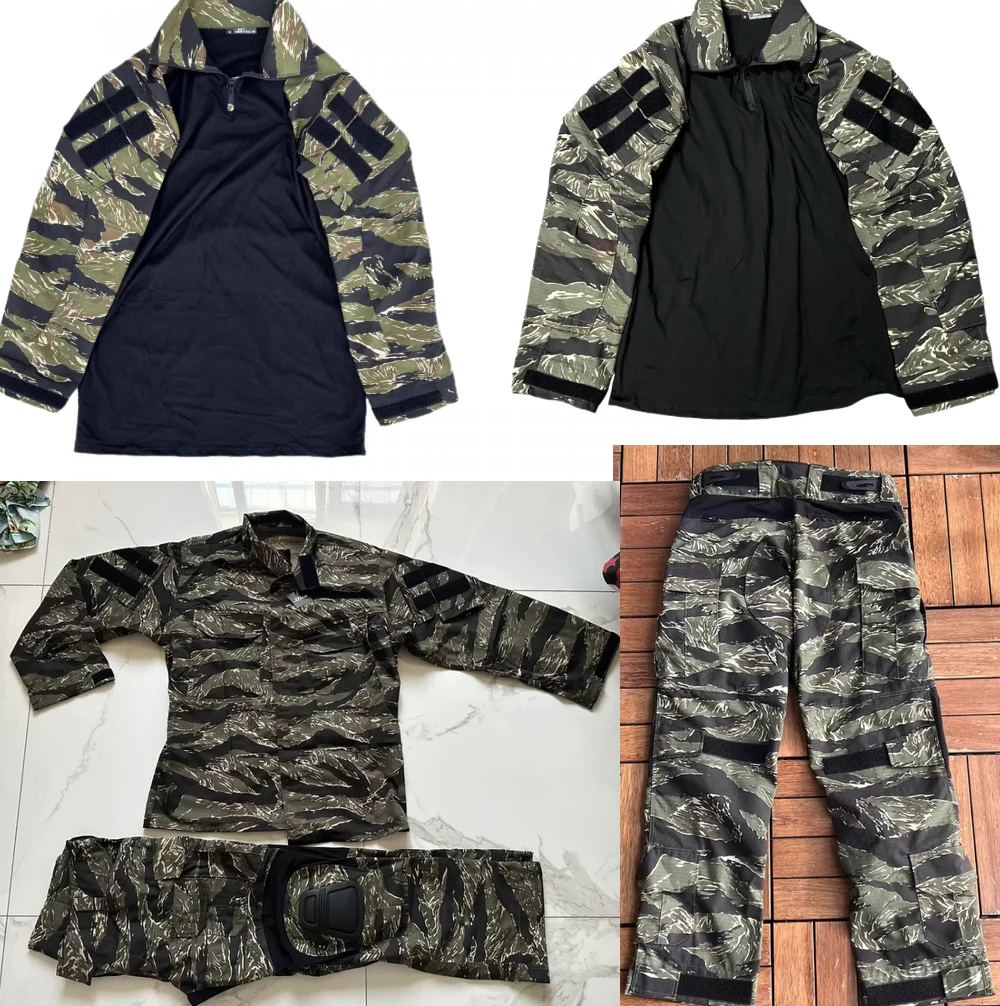 Traje de rana G3 con punto de tigre de la selva, conjuntos de piel de rana GEN3, trajes de caza, CAG, fanáticos militares, camisa y pantalones de rana transpirables de verano