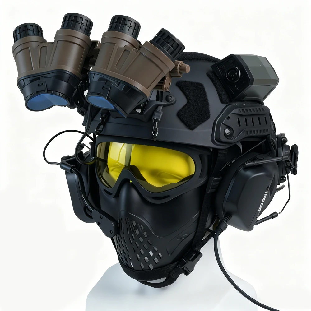 Casco táctico Airsoft, gafas con auriculares, máscara protectora de media cara, gafas de visión nocturna, modelo GPNVG18, Kit de equipo de tiro de Paintball - imagen 5