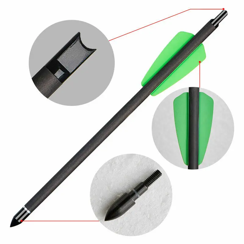 Pernos de ballesta de tiro con arco de 7,5 "y 15", flechas de cartón puro con puntas de flecha reemplazadas en Nock para caza al aire libre, 6 12 24 Uds. - imagen 4