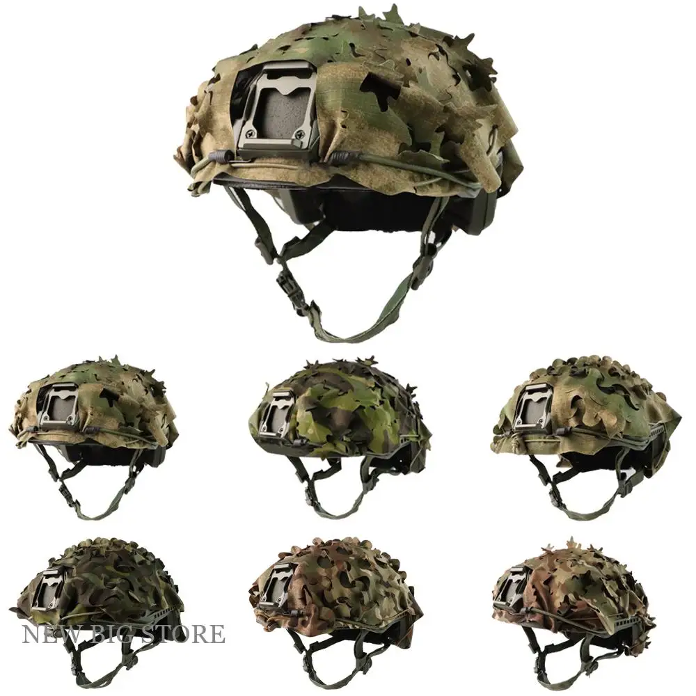 Cubierta táctica para casco, malla transpirable, árbol de camuflaje de jungla 3D, disfraz de hoja biomimética, cubierta para casco rápido - imagen 3