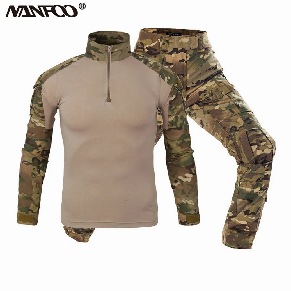 Camiseta de secado rápido para deportes al aire libre para hombre, pantalones, traje de entrenamiento integral, conjunto deportivo de dos piezas, traje de rana de camuflaje de entrenamiento - imagen 2