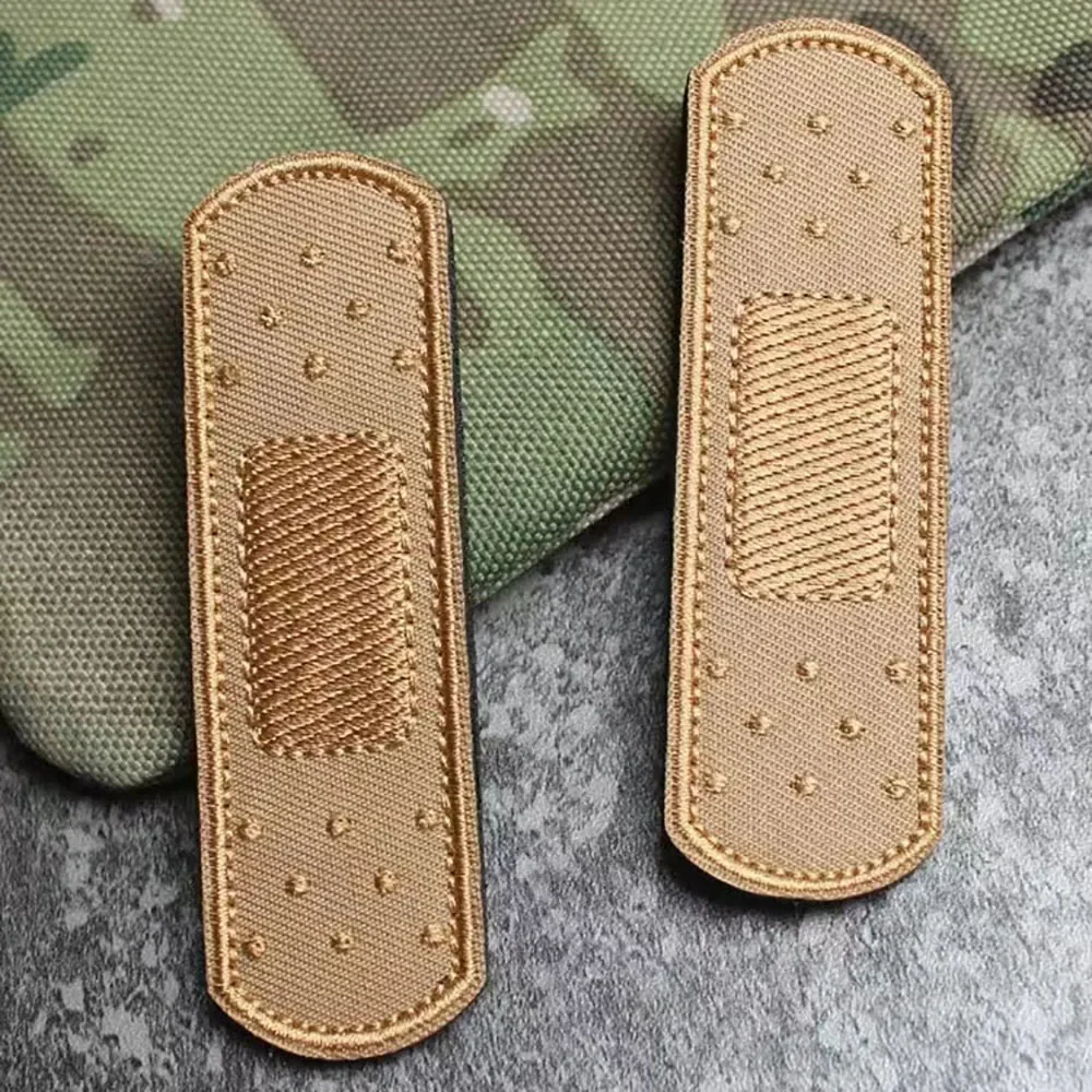1 Uds. Parche de tela bordado con tira de vendaje de tirita falsa con apliques de decoración de bucle de gancho parches militares para sombreros de mochila - imagen 4