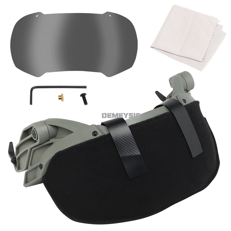 Casco táctico gafas abatibles 2 lentes ajustables protección ocular a prueba de viento para cascos rápidos casco Airsoft gafas abatibles - imagen 2