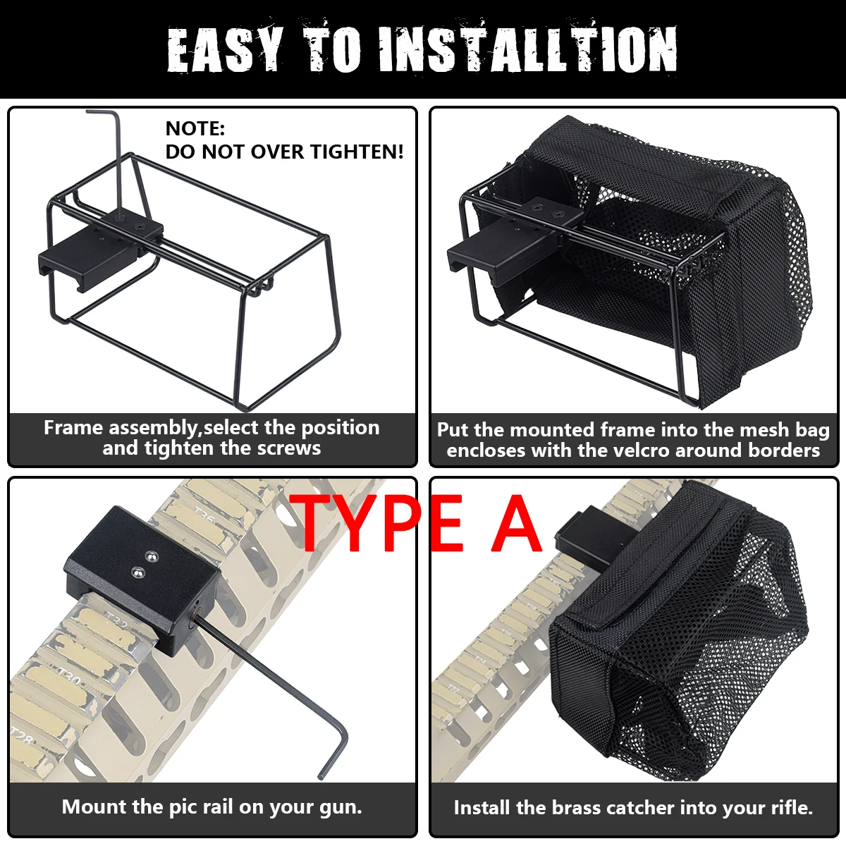 Bolsa de carcasa de bala de caza, munición desmontable, receptor de carcasa de latón, trampa de malla, bolsa de malla de nailon, carcasa de captura, bolsas de recuperación de liberación rápida - imagen 2