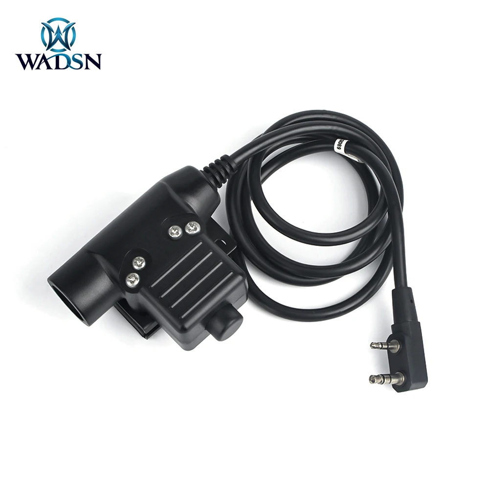 WADSN UP94 Kenwood PTT Fit auriculares tácticos y Baofeng Radio auriculares de caza Push To Talk Cable Plug con botón - imagen 4