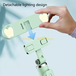 J1HC Mini trípode/palo Selfie soporte Metal para teléfono extensible con luz relleno