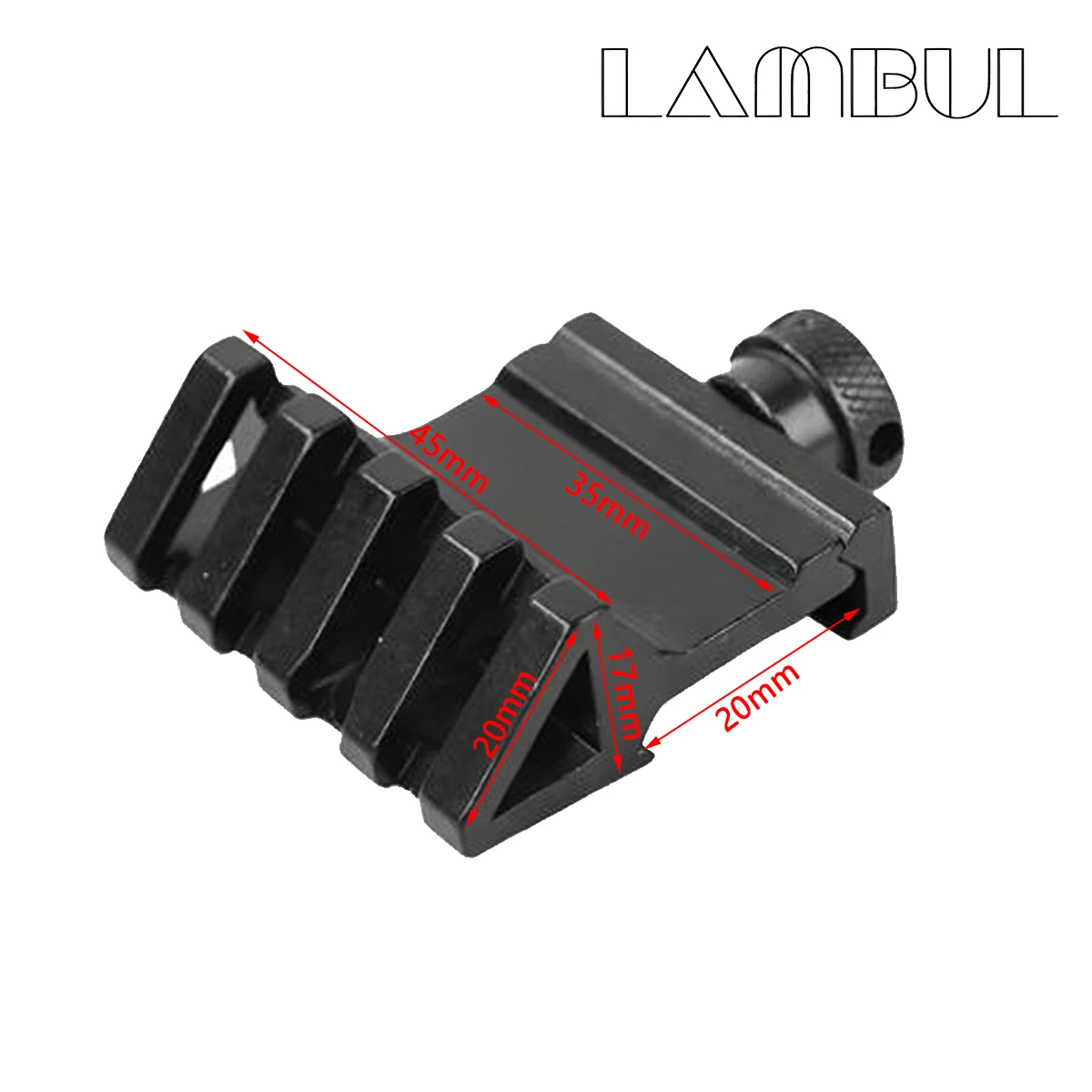 Montaje lateral offset 45° Picatinny AR15 – Soporte doble carril - imagen 5