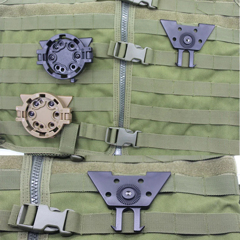 Adaptador de funda de pistola táctica, placa de fijación Molle, adaptador de funda de pistola para Glock 17, 19, M9, Kit de desconexión rápida, rotación de 360 - imagen 4