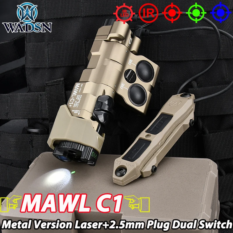 Puntero láser MAWL C1 + de Metal táctico, mira roja, verde y azul, luz IR láser IR, infrarrojo MAWL y enchufe de 2,5 MM + 2,5 MM, interruptor remoto Dual - imagen 2