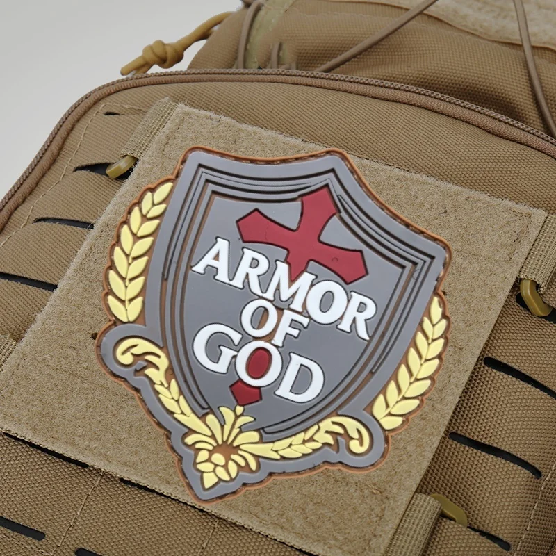 Armor of God parche táctico PVC moral con velcro para uniforme - imagen 4