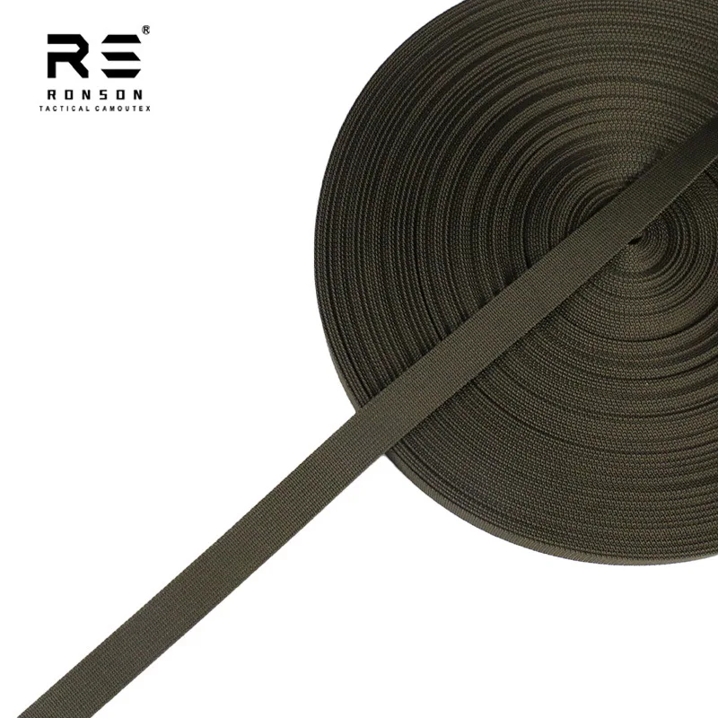 5/10 metros de largo 22mm de ancho Color sólido correas de nailon mate 1,3 MM de espesor correa MOLLE, accesorios para bolsas tácticas DIY Ranger verde - imagen 4