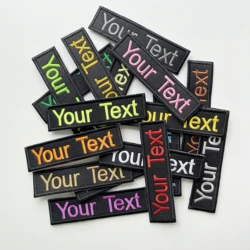 Parche de nombre personalizado, etiqueta de nombre bordada, respaldo para planchar o gancho, insignia personalizada, pegatina, arnés de Collar de perro, uniforme, bolso, sombrero