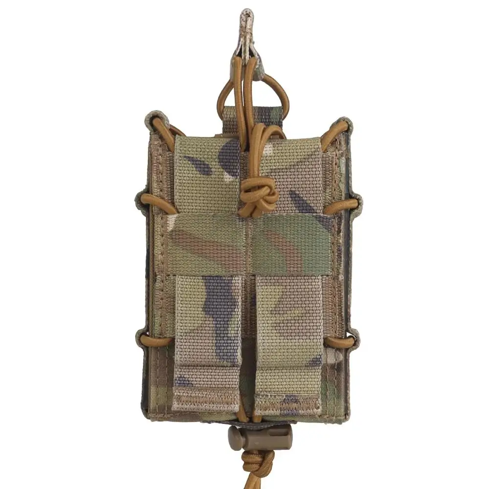 Bolsa táctica para revista de Rifle MOLLE individual 5,56 7,62 de liberación rápida para caza al aire libre AR M4 Mag bolsa con soporte equipo de tiro Airsoft - imagen 5