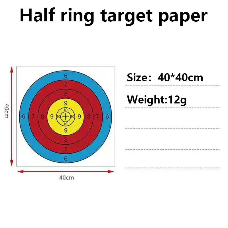 5/10 Uds 40x40cm tiro objetivo papel flecha arco ejercicio deportes tirachinas caza tiro accesorios entrenamiento duradero - imagen 3