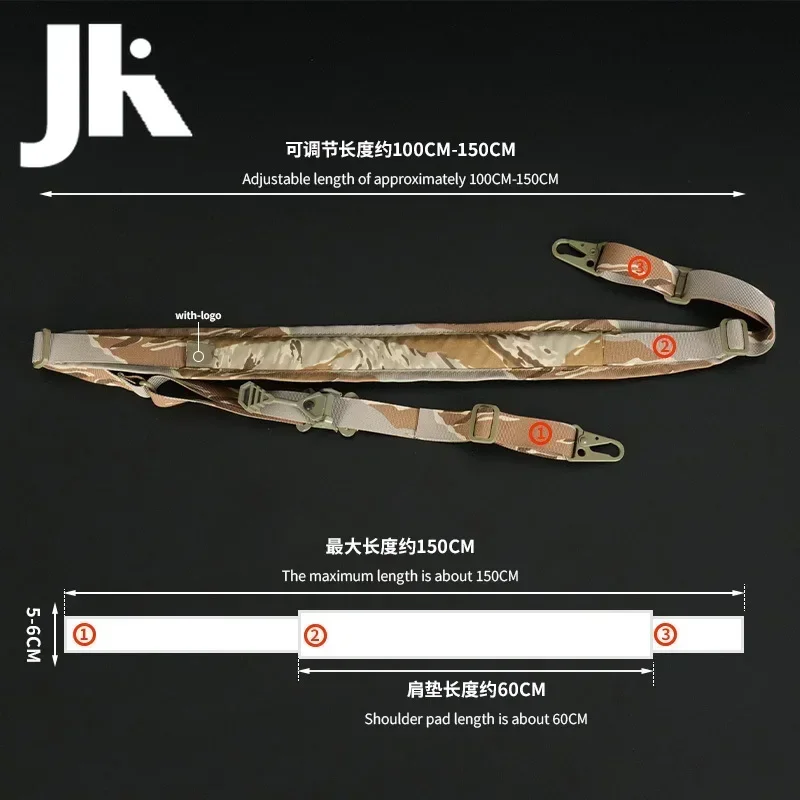 Correa de eslinga de liberación rápida QD táctica Airsoft, correa de nailon ajustable para Rifle de 2 puntos, accesorio de eslinga M4 Ak para caza al aire libre - imagen 5