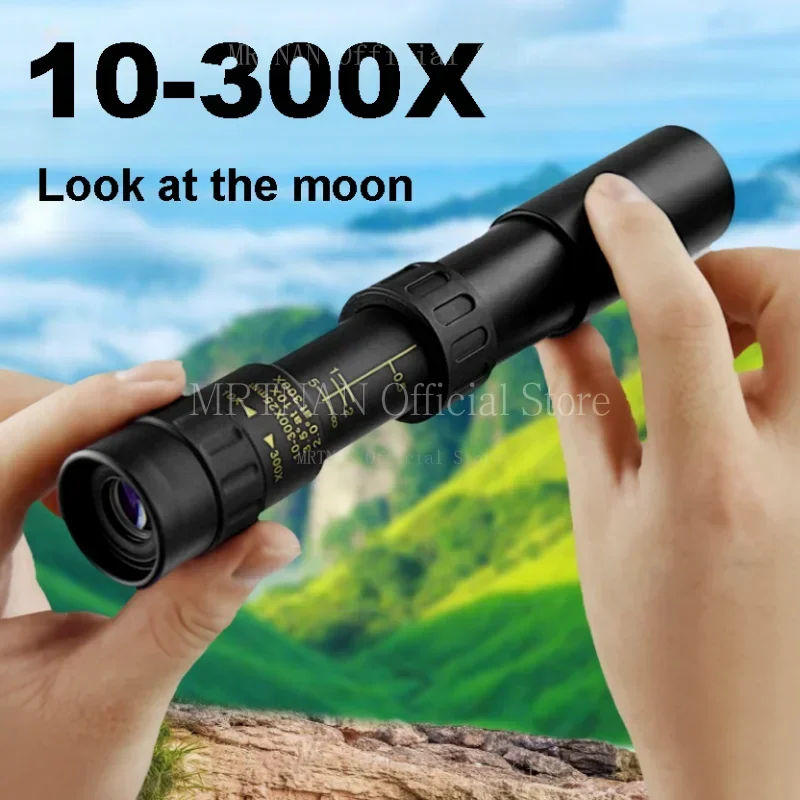 Telescopio Monocular profesional de largo alcance para caza y acampada, binoculares potentes portátiles HD 4K con Zoom 10-300x40, BAK4-Prisms - imagen 2