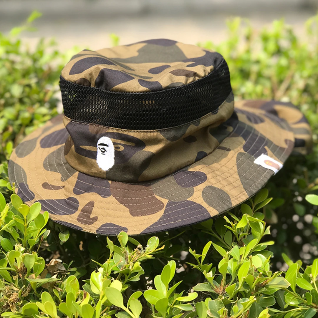 Sombrero de pescador de camuflaje para niños, capa de malla grande, lavabo colgante, mediano y grande, primavera y verano - imagen 3