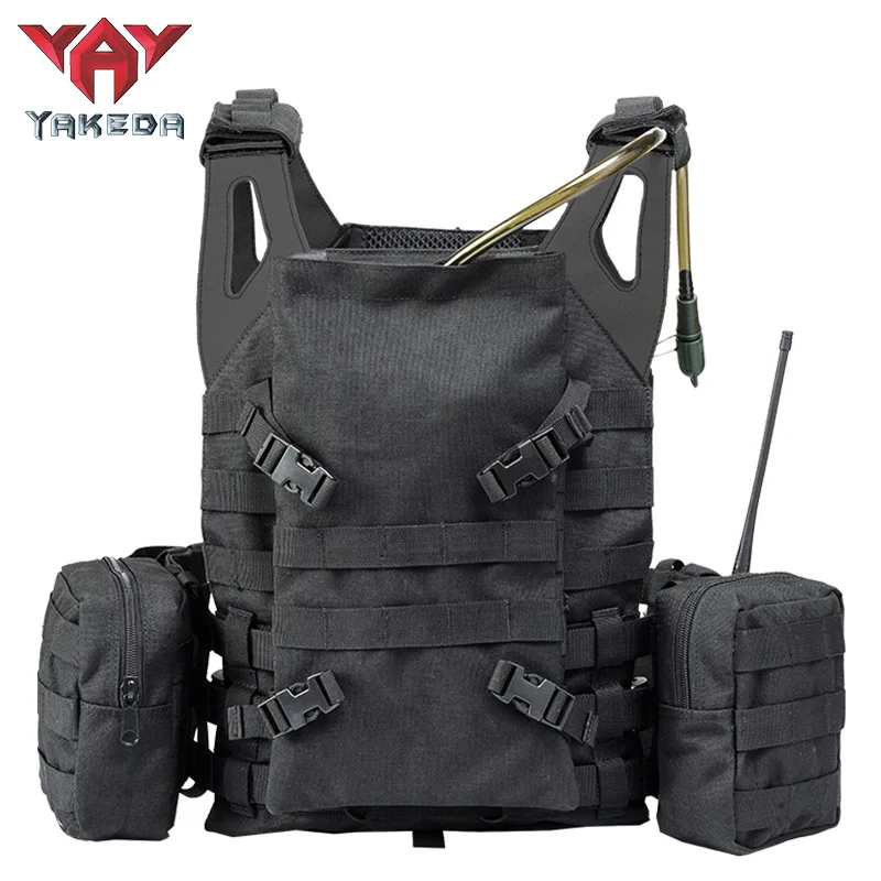 Chaleco táctico de caza de camuflaje con bolsa de agua portátil, chaqueta ajustable protectora de combate Molle Airsoft CS - imagen 5