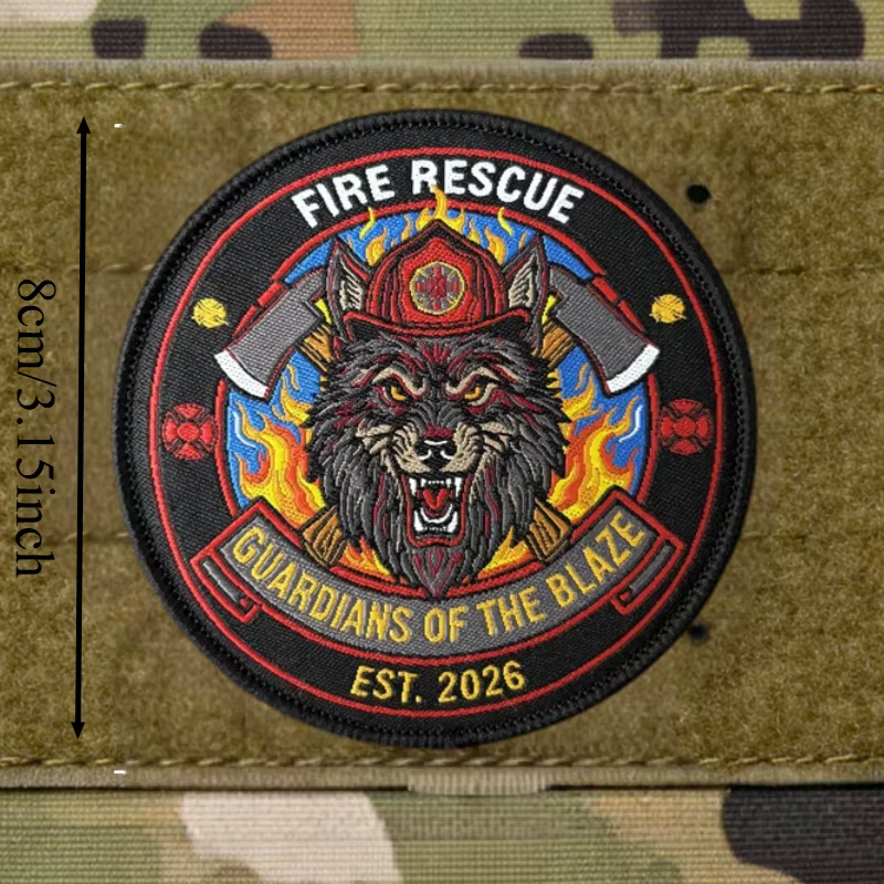Parche táctico de rescate contra incendios con velcro para brazo - imagen 3
