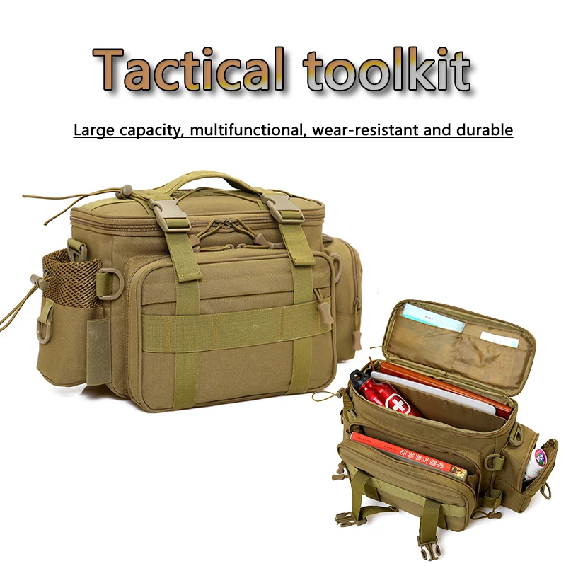Bolsa de rango táctico militar 600D, bolsa de almacenamiento de pistola de tiro impermeable, sistema Molle, accesorios de caza de color caqui, bolsa con correa para herramientas - imagen 3