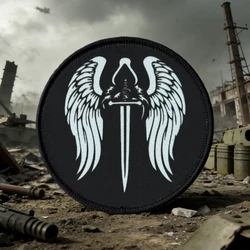 Parche de Morale con Escudo de Ángel de la Guardia de la Santa Iglesia de la Virgen María, Adhesivo para Mochila Militar, Apliques Tácticos Impresos con Gancho y Bucle para Ropa