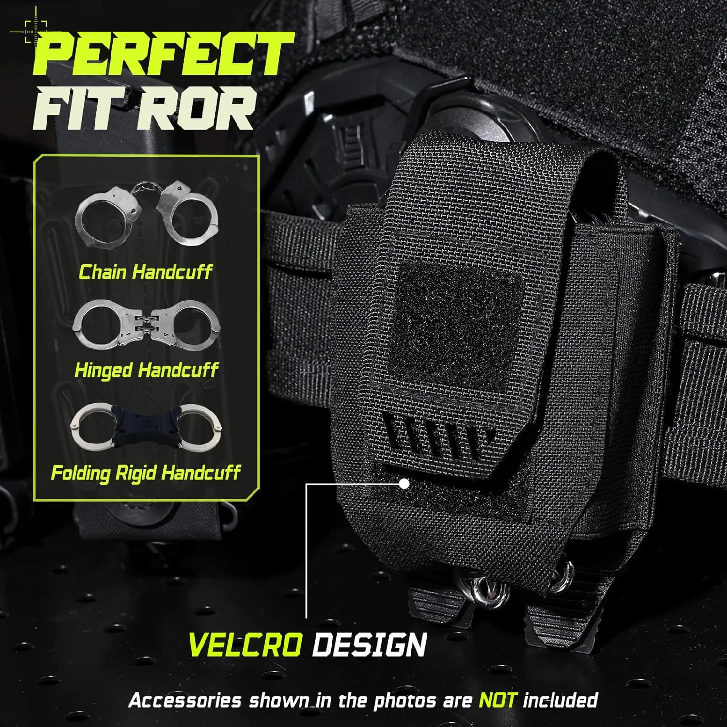 Bolsa Universal para esposas, funda para grilletes Molle, soporte táctico para esposas, bolsa para cinturón para cadena/bisagras/funda plegable para esposas - imagen 3