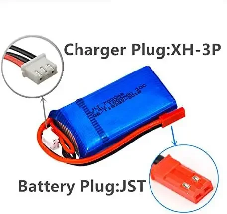 Batería li-po de 7,4 V, 1000mAh, 20C, para WLtoys V262, V353, V912, X600, helicóptero RC, cuadricóptero, Avión RC de cuatro vías, pistola de bala de agua - imagen 3