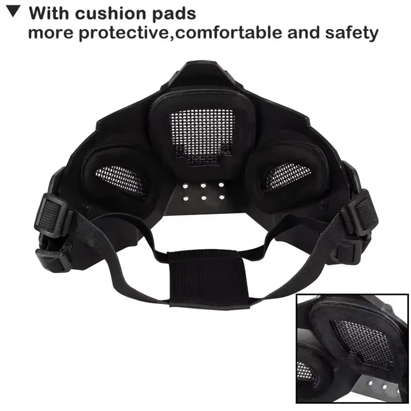 Máscara táctica de media cara Airsoft Iron Warrior, máscara protectora transpirable para caza, accesorios de Paintball para juego de guerra - imagen 4