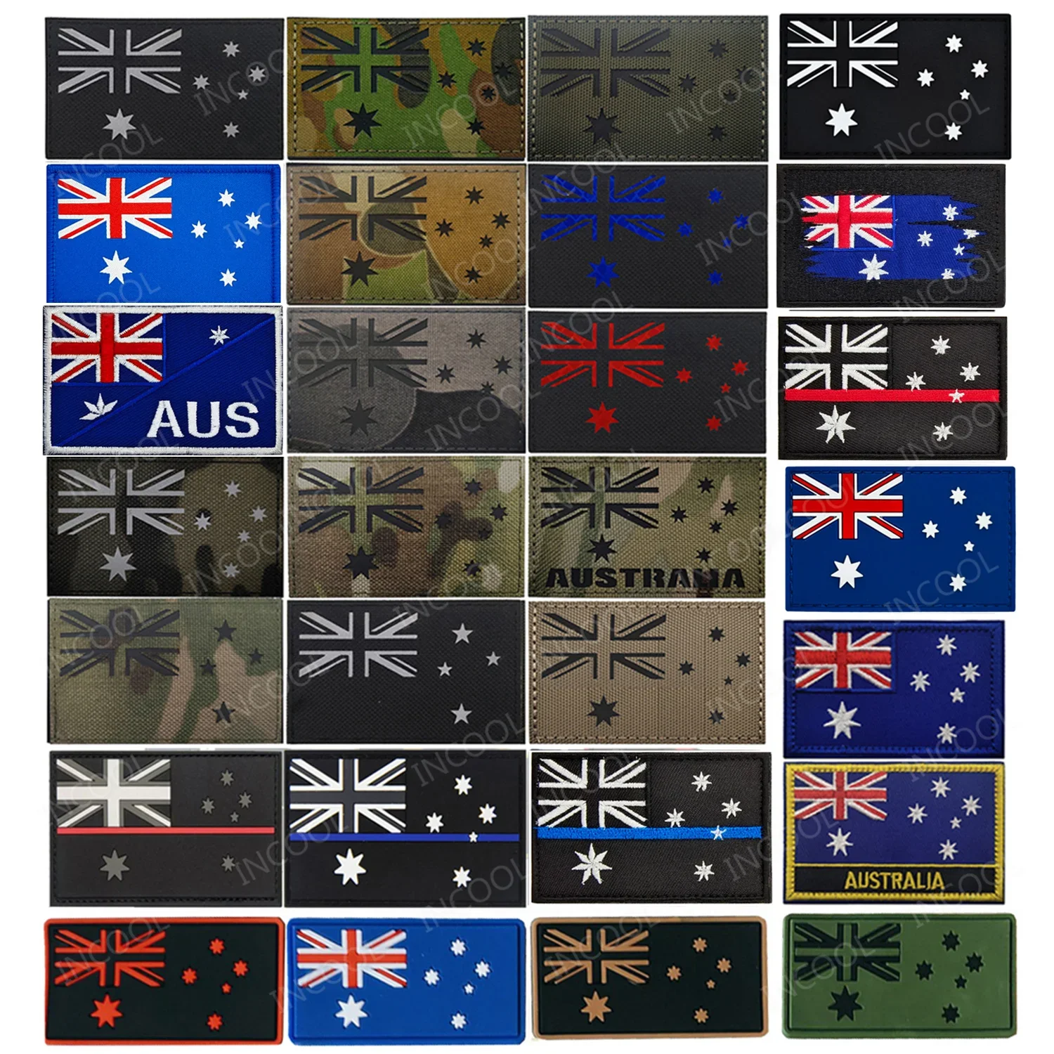 Parches reflectantes IR con bandera de Australia, pegatina bordada australiana de goma con apliques para mochila de ropa - imagen 2