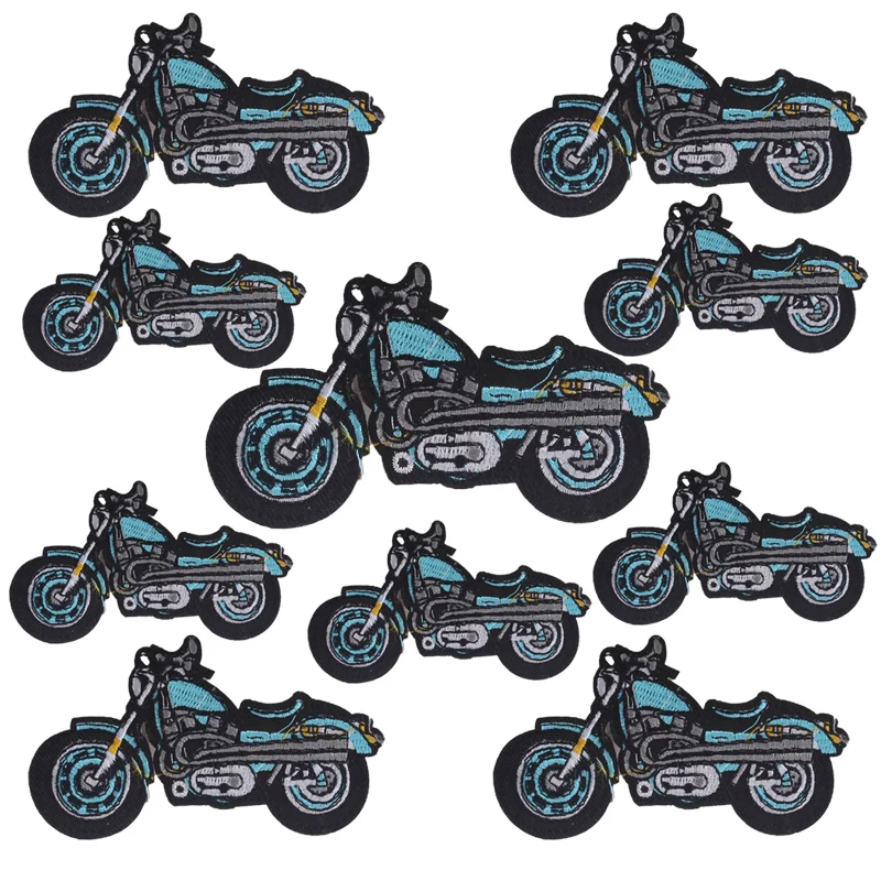 Parche bordado para motocicleta, parches para planchar para ropa, parches de coche de dibujos animados para ropa, pegatinas de apliques DIY, 10 piezas, venta al por mayor - imagen 4