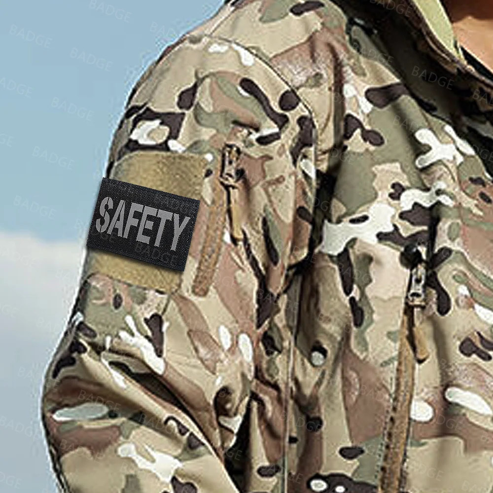 Parches reflectantes de seguridad, sujetador táctico con gancho y bucle, emblema, brazalete verde militar, decoración para uniforme, mochila, 1 ud. - imagen 3