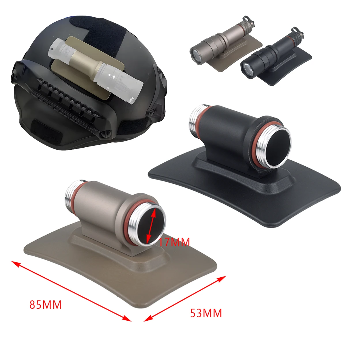 Lámpara para casco M300, Base de Velcro SS MAX, aluminio, serie SF M600, cuerpo de montaje de luz de explorador para linterna IR M300V M323V M600V M622V