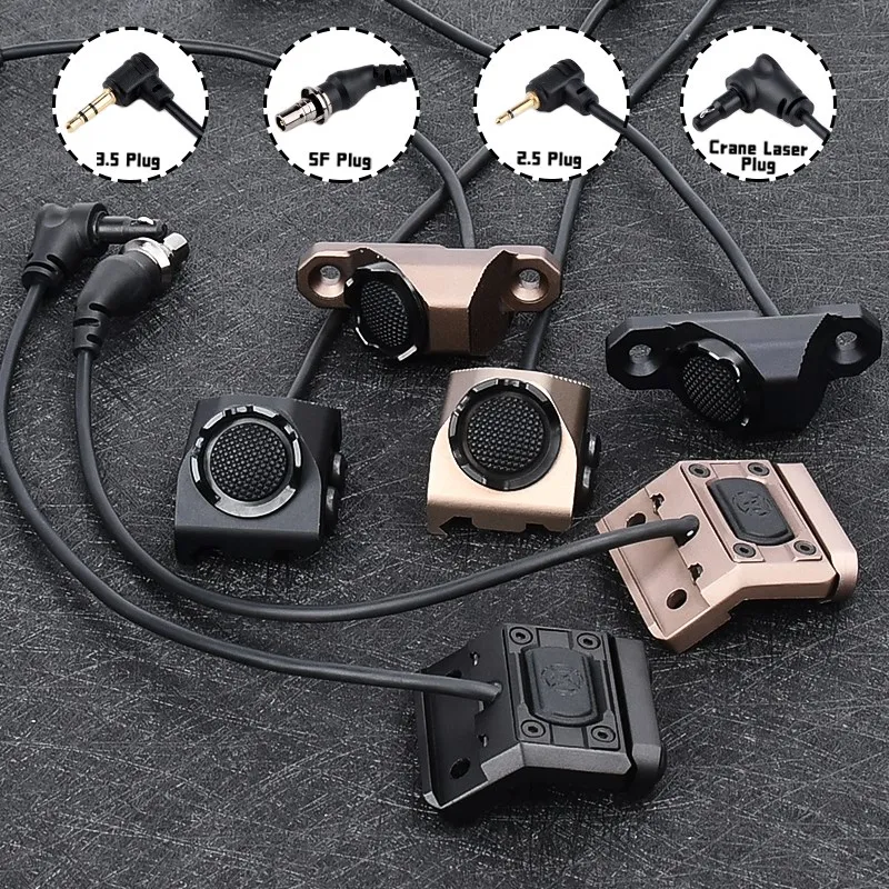 WADSN-interruptor táctico de presión de un solo botón, accesorio para Airsoft, compatible con M-LOK Keymod 20mm, riel Picatinny M600 M300 - imagen 2