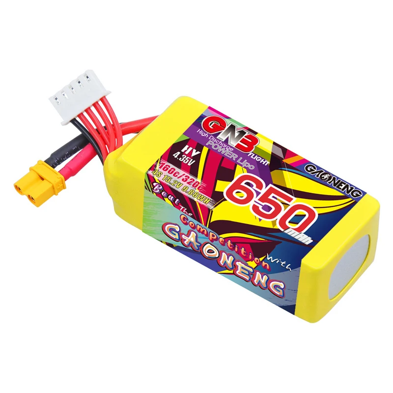 Batería LiPo GNB 4S 15,2 V 650mAh 160C/320C para Dron con control remoto FPV Quadcopter helicóptero avión RC piezas 4S batería - imagen 4