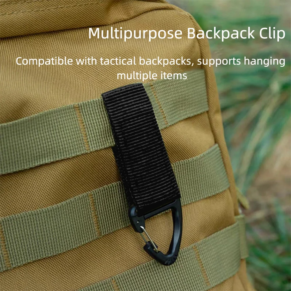 Clips tácticos multifunción de nailon, juego de 1/5/10 Uds., hebilla de mosquetón para mochila, cinturón, llavero, gancho de correas para acampar y hacer senderismo - imagen 5