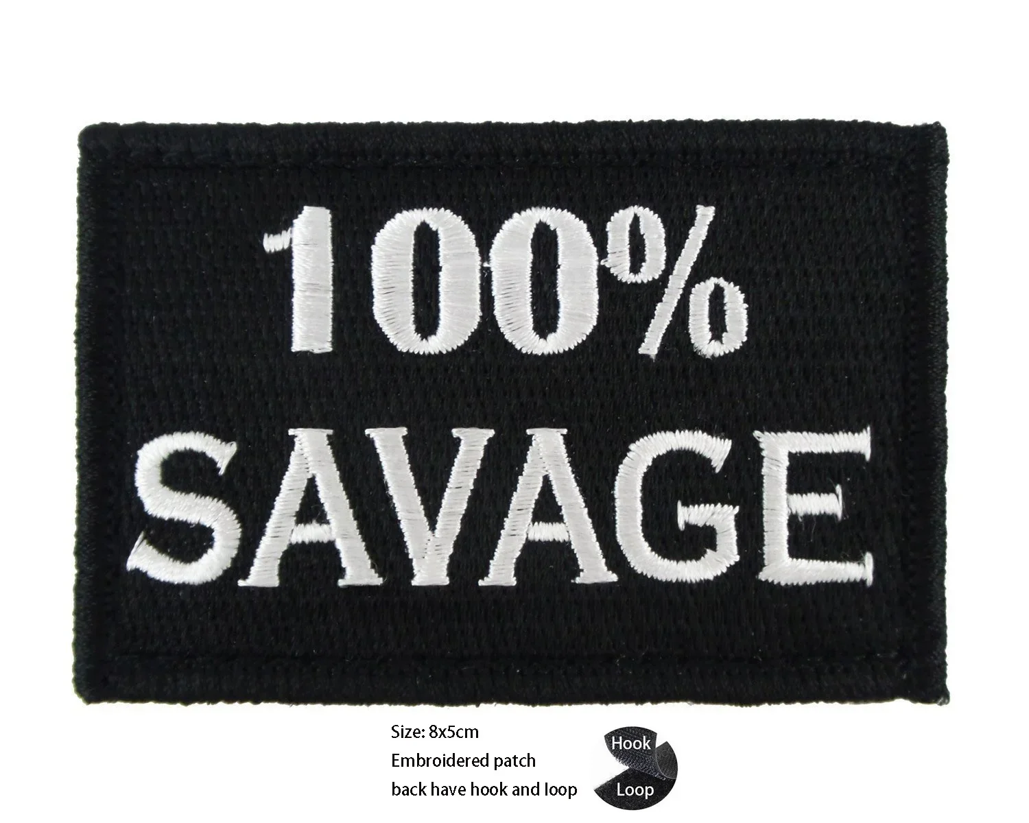 Insignia de bolso inglés 100% SAVAGE, brazalete con personalidad, insignia de moral táctica, gorra, ropa, mochila, parches de gancho y bucle para ropa - imagen 5