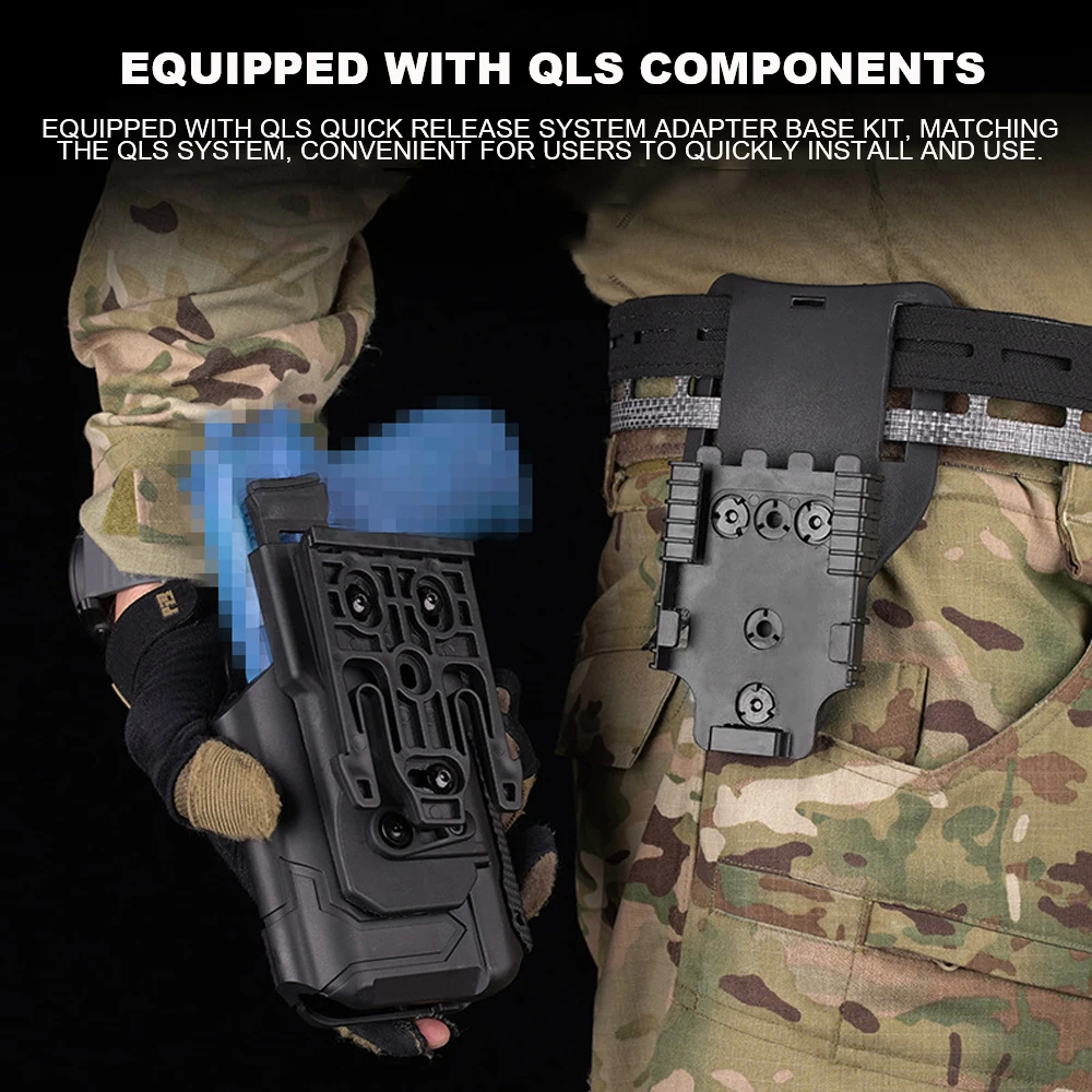 Funda táctica para Airsoft, linterna de X300U-A, Universal, de tracción rápida, con Kit de sistema QLS, adaptador, cinturones de caza - imagen 5