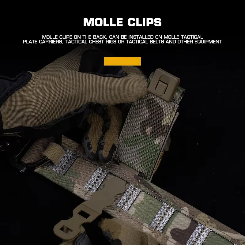 Bolsa táctica Flexible de 9mm para pistola, sistema Molle, bolsa de cintura individual tipo bala, revista de liberación rápida, funda Airsoft para caza, equipo - imagen 5