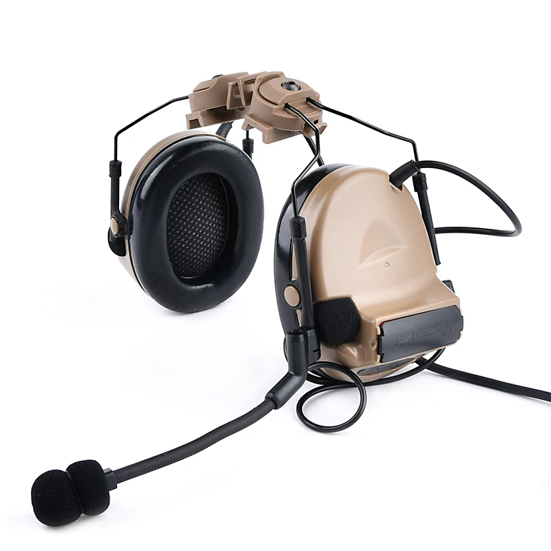 WADSN-auriculares tácticos Comta II para comunicación de caza al aire libre, auriculares de tiro Airsoft con adaptador de riel para casco Kenwood U94 PTT - imagen 2