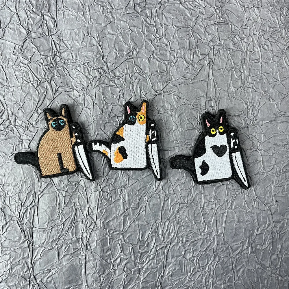 Parche de Animal bordado en la ropa, parches de gancho y bucle, insignia de moral de mochila, emblema de dibujos animados - imagen 3