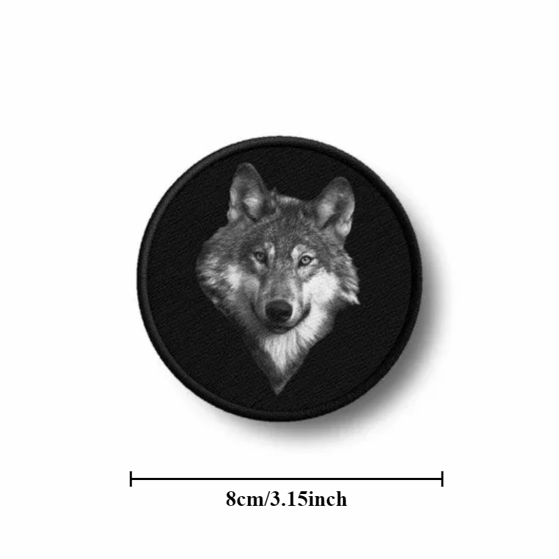 Parche con estampado de lobo, insignia de moral con gancho y bucle, parches tácticos militares, pegatinas para mochila, brazalete, apliques para ropa - imagen 4