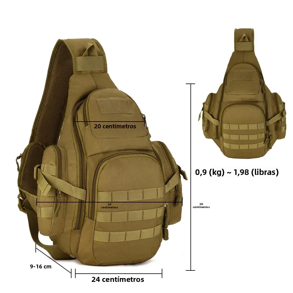 Mochila táctica MOLLE impermeable para portátil 14” y viaje - imagen 2