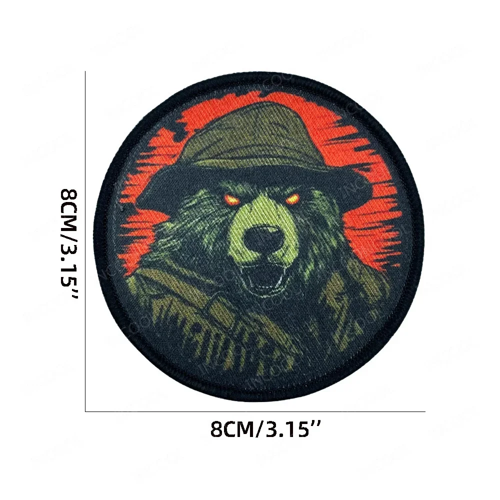 Banderas de Ucrania, animales tácticos, pistolas, oso, zorro, Tigre, Lobo, tiburón, parches estampados, gorila, águila, cuervo, decoración de mochila, insignias DIY - imagen 2