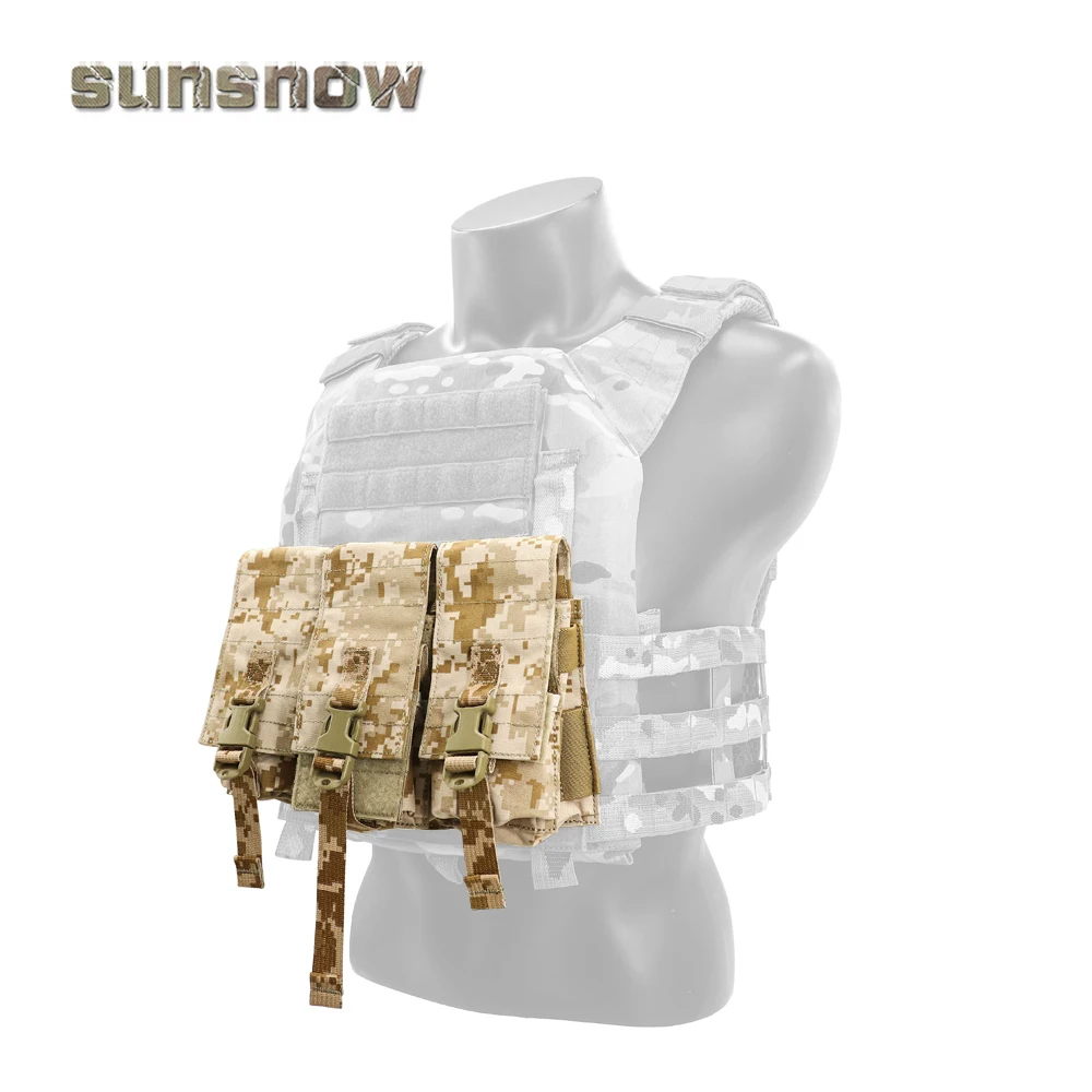 Bolsa de accesorios para chaleco táctico M4, Panel triple Molle AOR1 - imagen 2