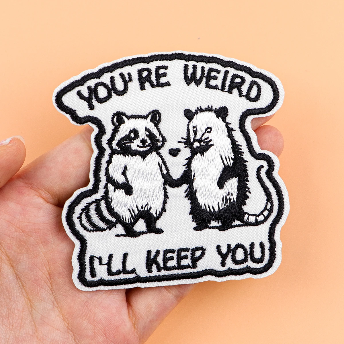 Parche para planchar con mapachos y óposums, parche de dibujos animados para ropa, parche bordado, accesorios de ropa, pegatinas de costura