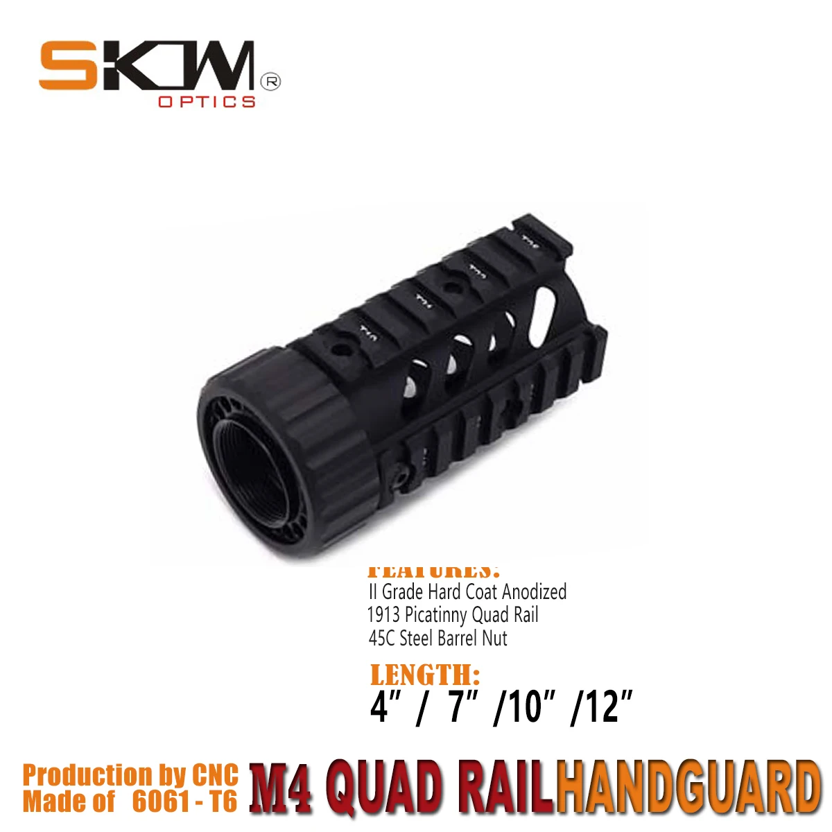 SKWGEAR Guardamanos flotante M4 con riel cuádruple Picatinny - imagen 4