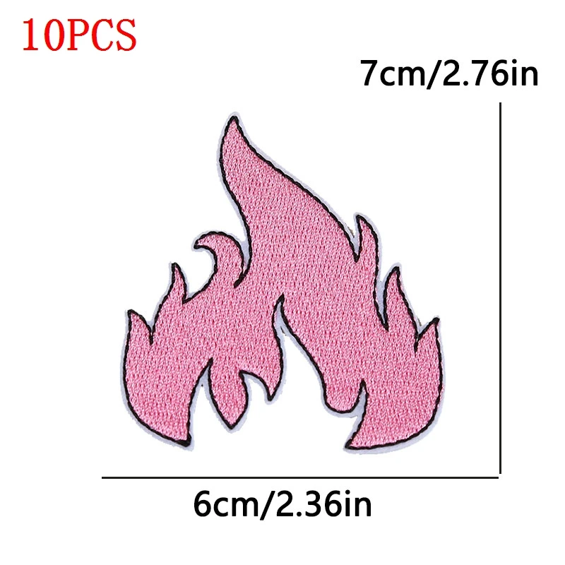 10 unids/set de parches de hierro de estilo rosa para ropa, diseños Y2K, parche bordado con personalidad, logotipo DIY, insignias para coser, parche con apliques - imagen 3