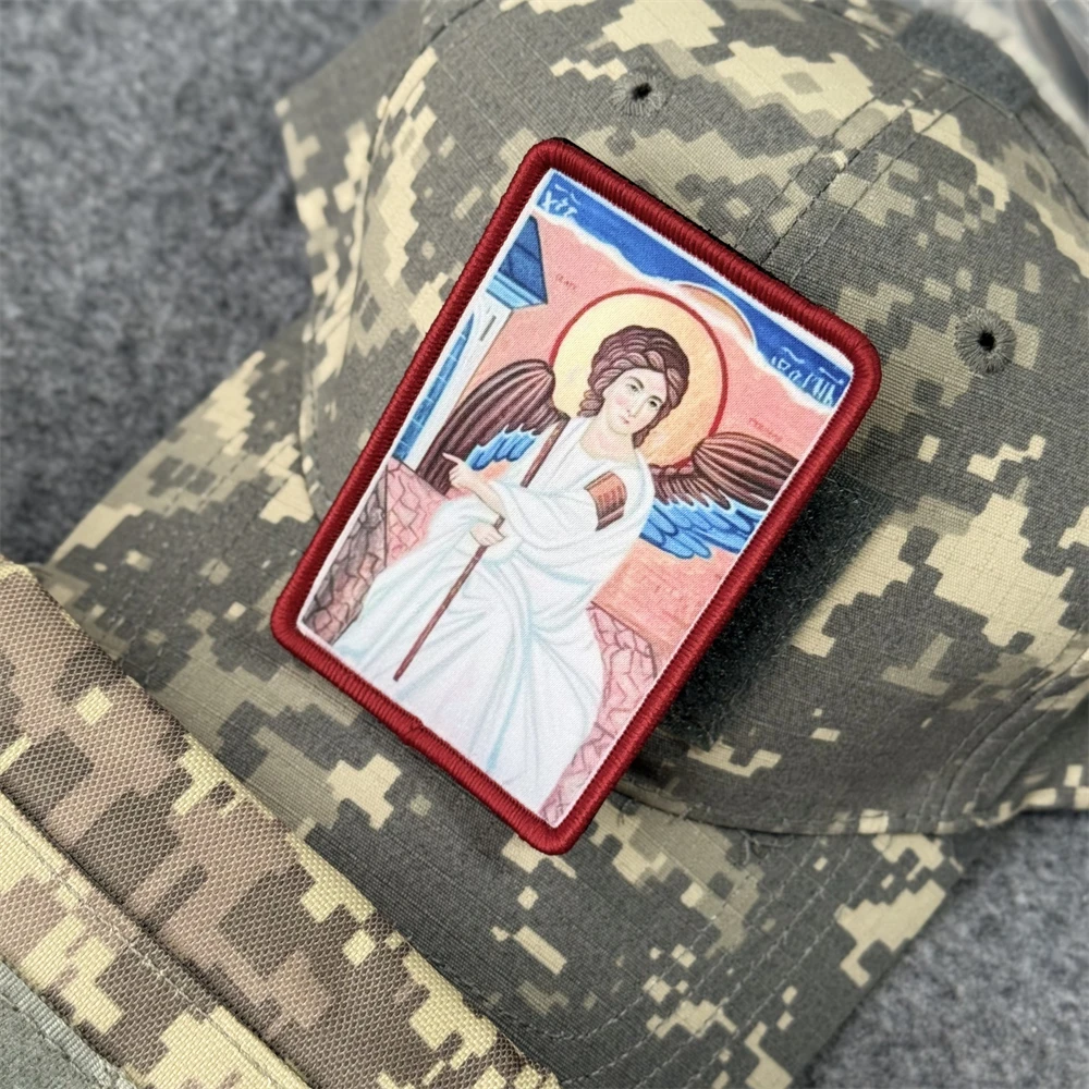 Parche de icono ortodoxo "Sveti Arángel Gavrilo", moral táctica, apliques militares personalizados, parches de gancho y bucle impresos para ropa