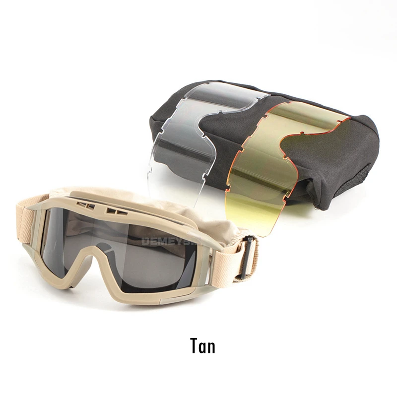 Un par de gafas de sol con un marco bronceado y una caja negra