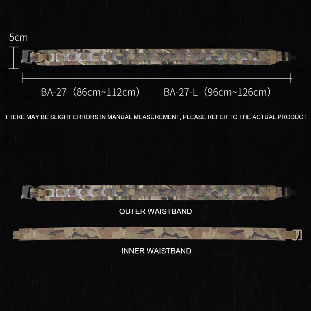 Cinturón táctico de Bison de 2 capas, hebilla de Metal de separación rápida, cinturón de batalla, equipo ligero MOLLE para caza y Airsoft - imagen 2